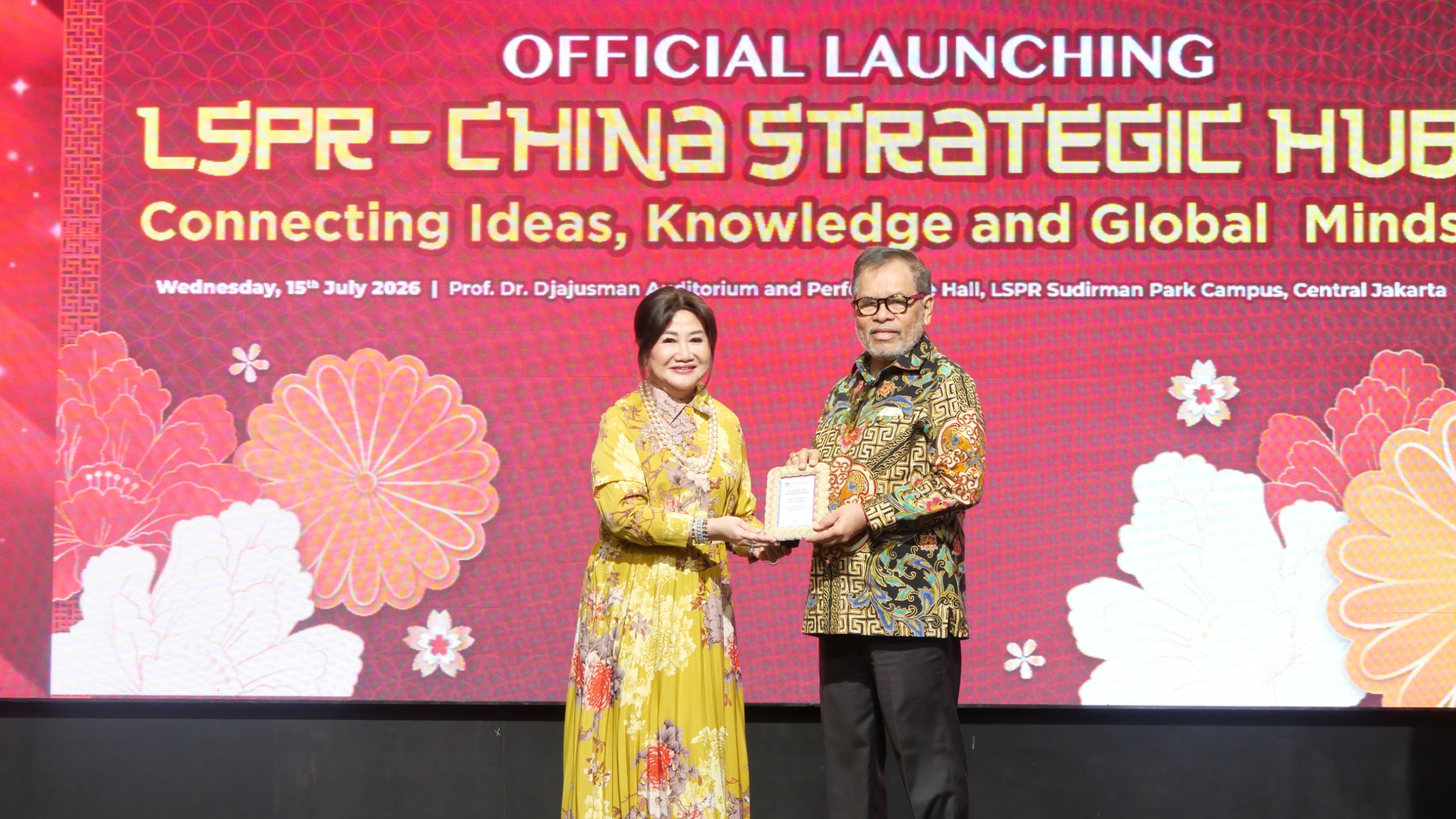 A token appreciation from LSPR Institute to H.E. Djauhari Oratmangun